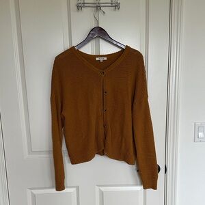 Madewell Rust Brown Button-Front Knit Cardigan